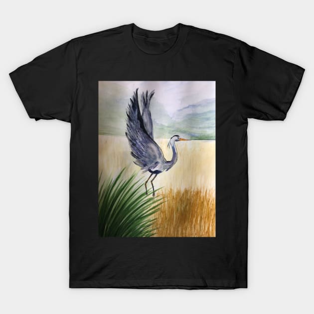 Heron Displaying T-Shirt by Juliejart